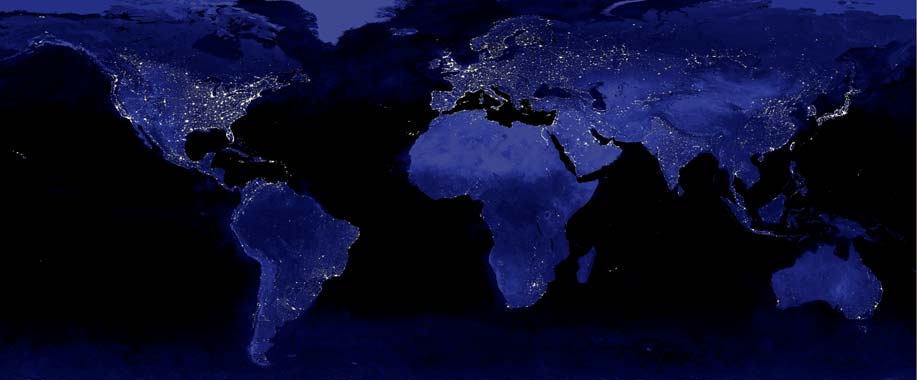 mapa mundo luces internet conectividad brecha digital